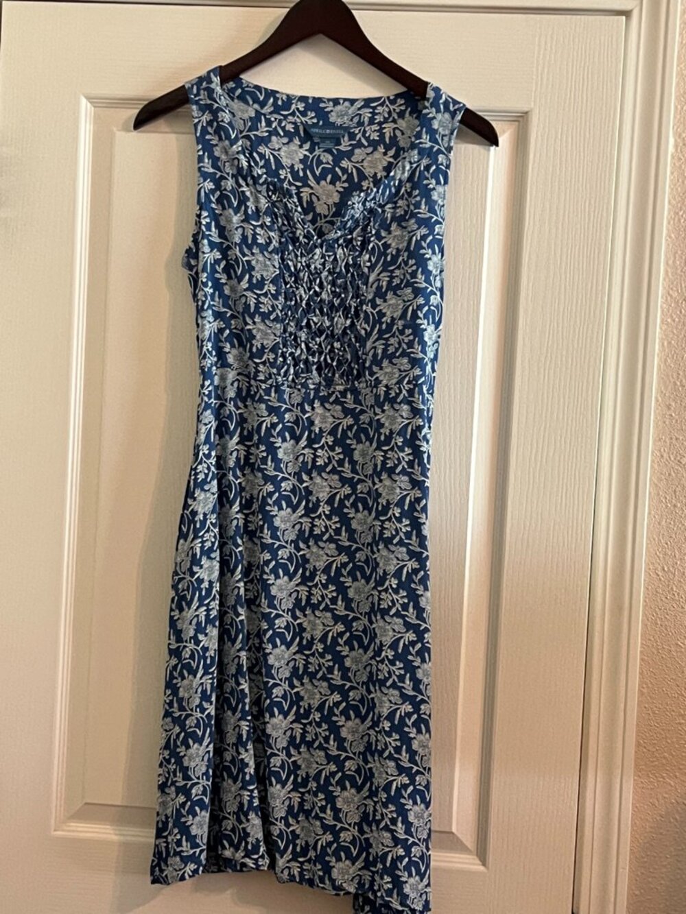 April Cornell Sleeveless Blue Floral Dress, XS